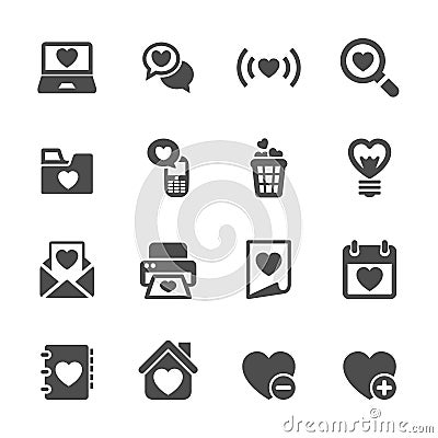 Love and valentine for internet icon set, vector eps10 Vector Illustration