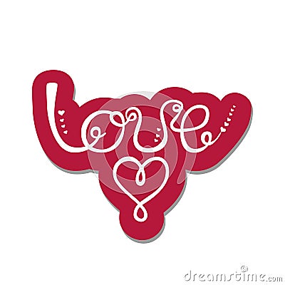 Love. Valentine`s day greeting card. Vector Illustration