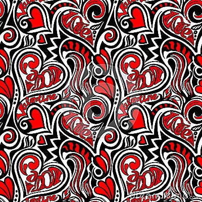 Love Valentine seamless pattern Vector Illustration