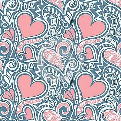 Love Valentine seamless pattern Vector Illustration