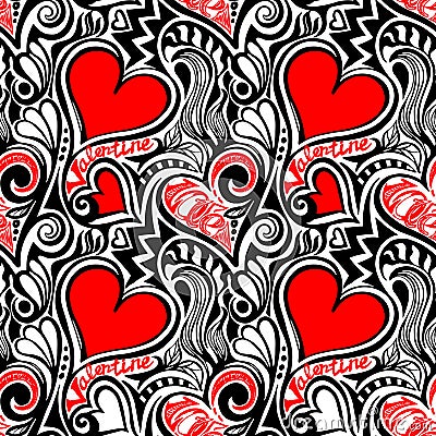 Love Valentine seamless pattern Vector Illustration