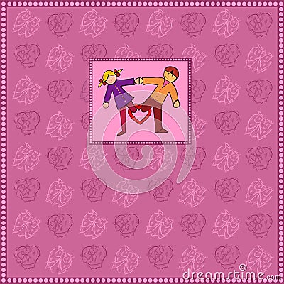 Love valentine violet background banner Vector Illustration