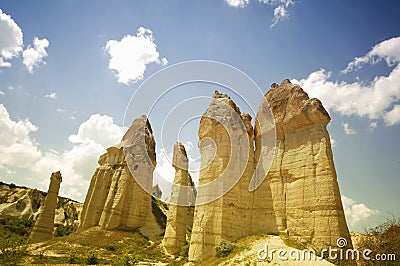 Love valley in capadocia Stock Photo