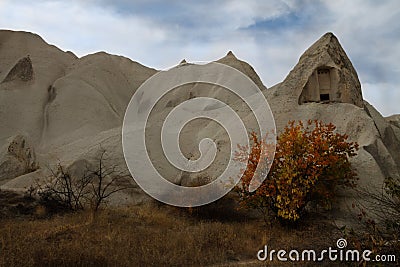 Love valley in Goreme village, Turkey. Rural Cappadocia landscape Stock Photo