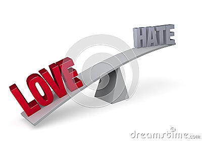 Love Versus Hate (Love Wins) Stock Photo