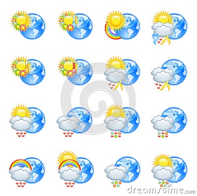 Love weather icons Stock Photo