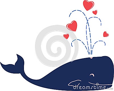 Love whale Vector Illustration