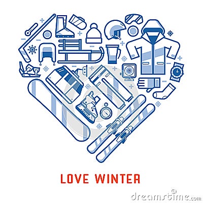 Love Winter Lifestyle Background Vector Illustration