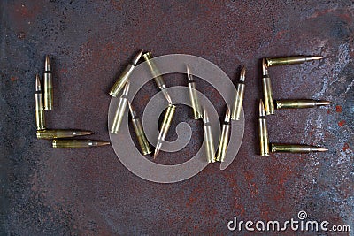 Love word of a bullets Stock Photo