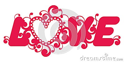 Love word. Vector Illustration