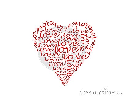 Love words inside heart Stock Photo
