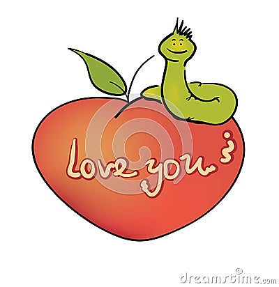 Love worms Vector Illustration