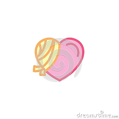 Love with wound bandages Icon. Simple Heart Illustration Line Style Logo Template Design. Stock Photo