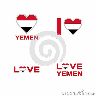 Love Yaman / Yemen Icon Vector Illustration