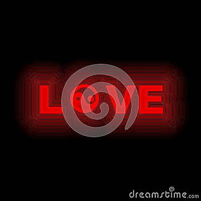 Love yin yang neon in red Stock Photo
