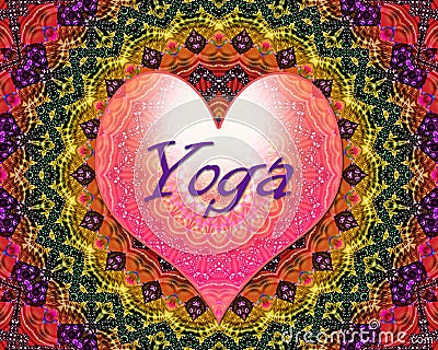 Love Yoga mandala Stock Photo