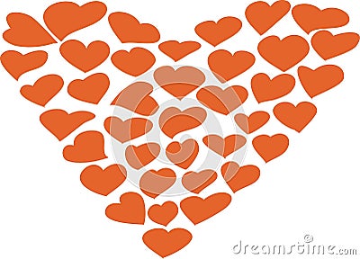 Heart is drawn from hearts Stock Photo