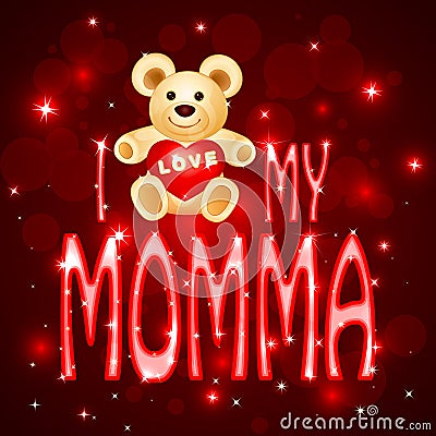 Love you Mumma card Vector Illustration