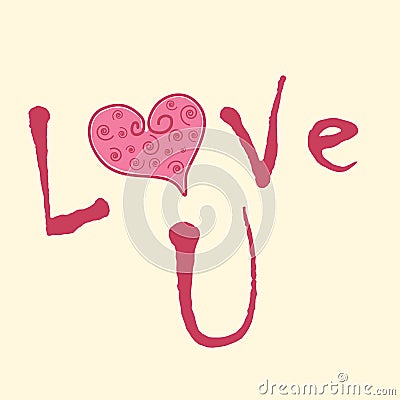 Love you poster vector illustration design happy Vector Illustration