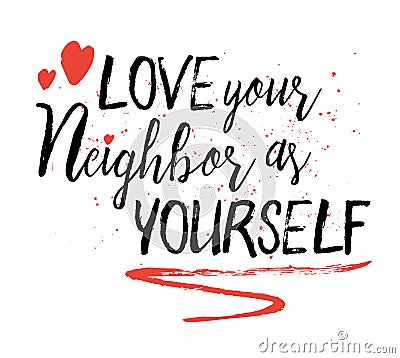 Love your neighbor as yourself Vector Illustration