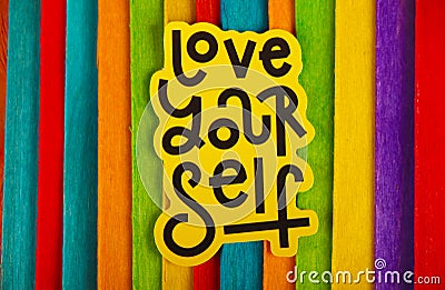 Love Yourself Inspirational Life Motivate Concept. Stock Photo