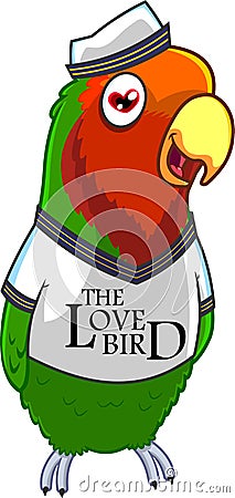 LoveBird Sailor Cartoon Character Vector Illustration