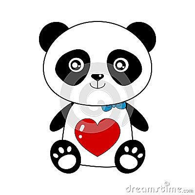 In loved panda teddy bear Stock Photo