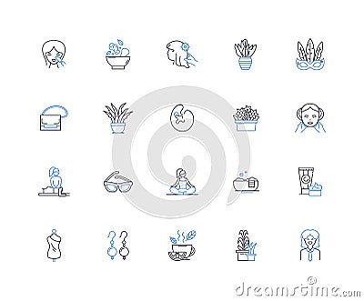 Loveliness line icons collection. Beauty, Elegance, Gracefulness, Attractiveness, Charm, Winsomeness, Allure vector and Vector Illustration