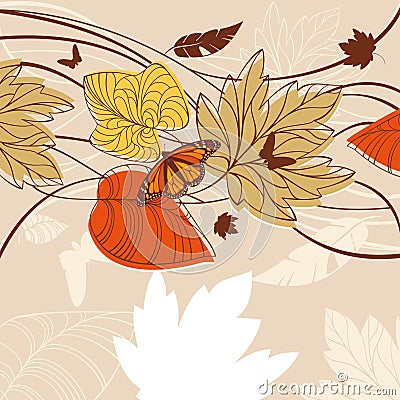 Lovely autumn card Vector Illustration