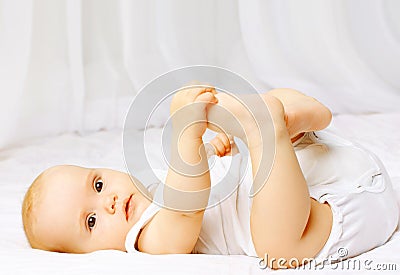 Lovely baby bedtime Stock Photo