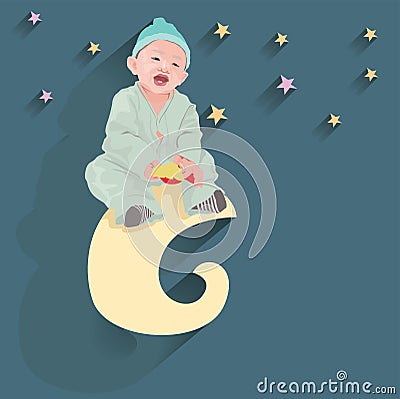 Lovely baby (my son) Vector Illustration