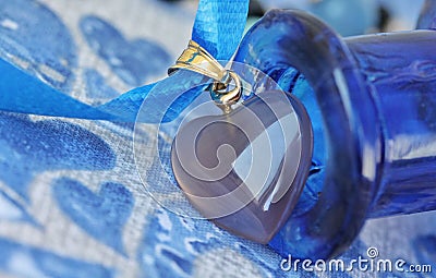 Blue little things - Blue heart - Macro detail Stock Photo