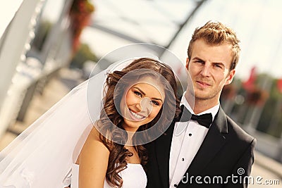 Lovely bride and groom Stock Photo