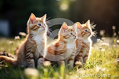 Lovely Pet Cats Showcasing Cuteness. AI Generated Stock Photo