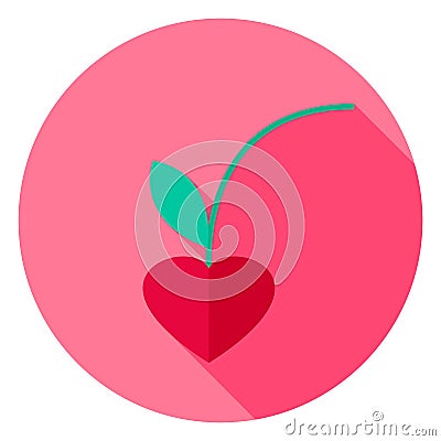 Lovely Cherry Circle Icon Vector Illustration