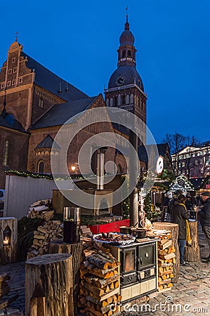 Riga Christmas market 2018 Editorial Stock Photo