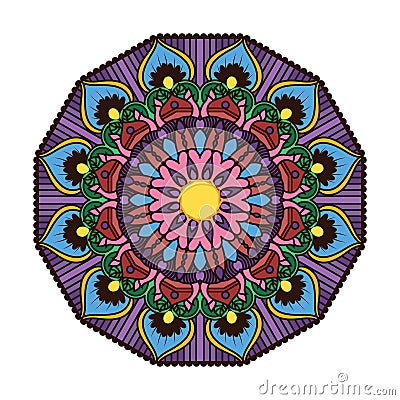 Lovely colorful mandala 4 Vector Illustration