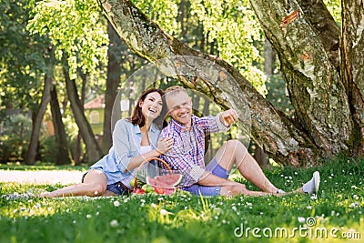 Lovely couple having a pleasant time. Stock Photo