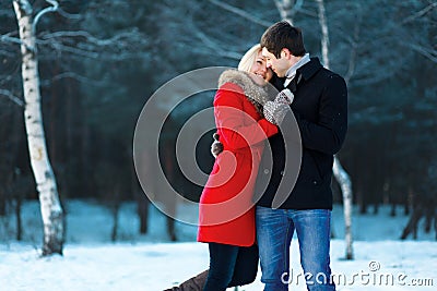 Lovely couple in love, tenderness Stock Photo