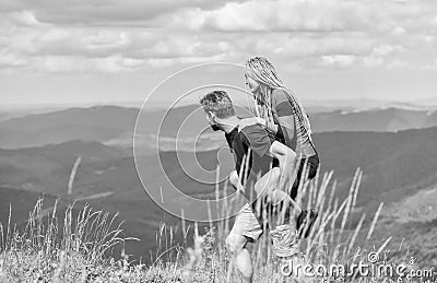 Lovely date. best romantic date. Valentines day. sense of freedom. Traveling couple have fun. happy to be together Stock Photo