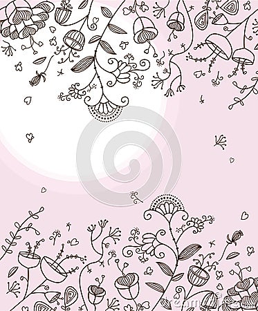 Lovely doodle flowers Vector Illustration