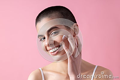 Lovely face cream for smooth and soft skin stock photo Stock Photo