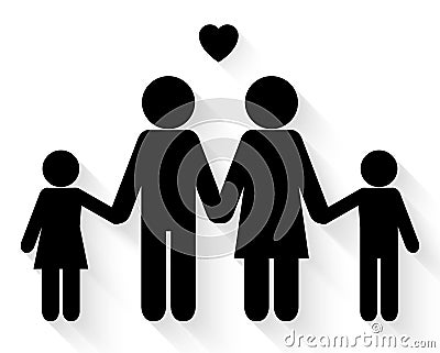 Lovely family icon vector Vector Illustration