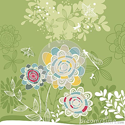 Lovely floral card Vector Illustration