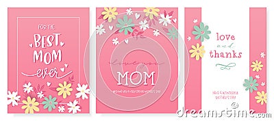 Lovely floral Mother`s Day design with flowers and hand writing, great for advertising, invitations, cards - vector design Vector Illustration