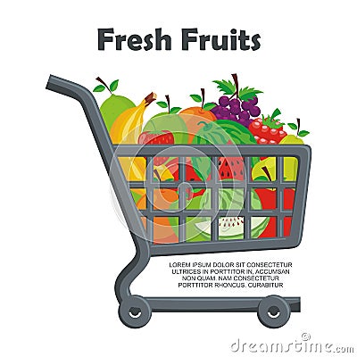 Lovely Fresh fruits Icon vector design Cartoon Illustration