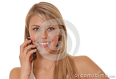 Lovely Girl on Cell Phone Stock Photo