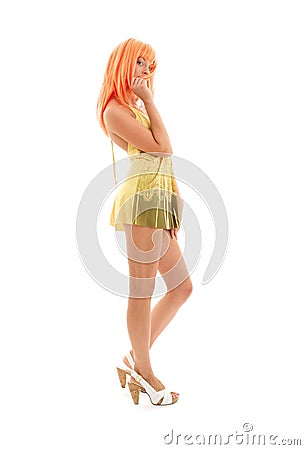 Lovely girl with orange hair Stock Photo