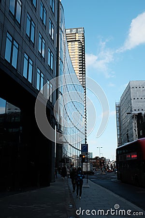 A lovely glassed building under a stunning cloudy blue sky, Uk Editorial Stock Photo