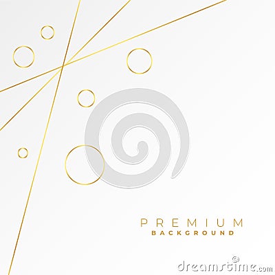 lovely golden lines and circles on white background Vector Illustration